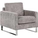 Beliani Vind Fauteuil Corduroy 82 X 76 Cm - Gris