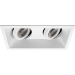 BES LED Spot Armatuur Gu10 - Pragmi Zano Pro - Inbouw Rechthoek Dubbel - Mat - Aluminium - Kantelbaar - 185x93mm - Wit