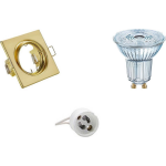 Osram - Led Spot Set - Parathom Par16 927 36d - Gu10 Fitting - Dimbaar - Inbouw Vierkant - Mat Goud - 5.5w - Warm - Wit