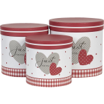 Clayre & Eef Hoedendoos (Set V 3) 64741 Ø 19*19 / Ø 17*17 / Ø 15*15 Cm - Rood