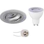 BES LED Led Spot Set - Pragmi Alpin Pro - Gu10 Fitting - Dimbaar - Inbouw Rond - Mat Zilver - 6w - Natuurlijk 4200k - - Wit