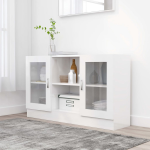 Vidaxl Vitrinekast 120x30,5x70 Cm Spaanplaat Hoogglans - Blanco