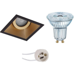 Osram - Led Spot Set - Parathom Par16 940 36d - Pragmi Zano Pro - Gu10 Fitting - Dimbaar - Inbouw Vierkant - Mat - Zwart