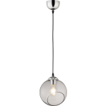 BES LED Led Hanglamp - Trion Klino - E27 Fitting - 1-lichts - Rond - Mat Chroom Rookkleur - Aluminium