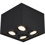 BES LED Led Plafondspot - Trion Bisqy - Gu10 Fitting - 4-lichts - Vierkant - Mat - Aluminium - Zwart