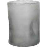 Clayre & Eef Waxinelichthouder - Ø 9*10 Cm - Transparant - Glas - - 6gl3002 - Grijs