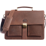 Wild Woods Leren Briefcase Aktetas Met 15,6 Inch Laptopvak - Business Laptoptas - Buffelleer - Vintage Donker - Bruin