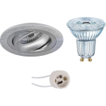 Osram - Led Spot Set - Parathom Par16 930 36d - Pragmi Alpin Pro - Gu10 Fitting - Dimbaar - Inbouw Rond - Mat Zilver - - Silver