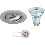 Osram - Led Spot Set - Parathom Par16 940 36d - Pragmi Alpin Pro - Gu10 Fitting - Dimbaar - Inbouw Rond - Mat Zilver - - Silver