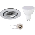 BES LED Led Spot Set - Aigi - Pragmi Aerony Pro - Gu10 Fitting - Inbouw Rond - Mat Zilver - 8w - Warm Wit 3000k - Kantelbaar - - Paars