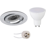 BES LED Led Spot Set - Aigi - Pragmi Aerony Pro - Gu10 Fitting - Inbouw Rond - Mat Zilver - 8w - Helder/koud 6400k - - Wit