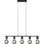 BES LED Led Hanglamp - Trion Zuncka - E27 Fitting - 5-lichts - Rechthoek - Mat - Aluminium - Zwart