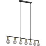 BES LED Led Hanglamp - Trion Zuncka - E27 Fitting - 7-lichts - Rechthoek - Mat/goud - Aluminium - Zwart