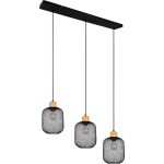 BES LED Led Hanglamp - Trion Kalim - E27 Fitting - 3-lichts - Rechthoek - Mat - Aluminium - Zwart