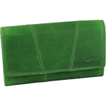 HillBurry Leren Dames Portemonnee - Vl777023 - Vintage Leer - Rfid - - Groen