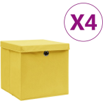 Vidaxl Opbergboxen Met Deksels 4 St 28x28x28 Cm - Amarillo