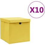 Vidaxl Opbergboxen Met Deksels 10 St 28x28x28 Cm - Amarillo