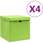 Vidaxl Opbergboxen Met Deksels 4 St 28x28x28 Cm - Verde