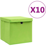 Vidaxl Opbergboxen Met Deksels 10 St 28x28x28 Cm - Verde