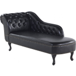 Beliani Nimes Chaise Longue Kunstleer 73 X 170 Cm - Negro