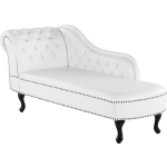 Beliani Nimes Chaise Longue Kunstleer 73 X 170 Cm - Wit