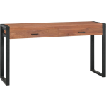 Vidaxl Bureau Met 2 Lades 140x40x75 Cm Gerecycled Teakhout - Bruin