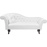 Beliani Lattes Chaise Longue Kunstleer 59 X 188 Cm - Blanco