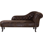 Beliani Nimes Chaise Longue Kunstsuède 73 X 170 Cm - Bruin