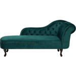Beliani Nimes Chaise Longue Fluweel 170 X 170 Cm - Blauw