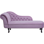 Beliani Nimes Chaise Longue Fluweel 170 X 170 Cm - Roze