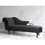 Beliani Nimes Chaise Longue Fluweel 170 X 170 Cm - Negro