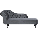 Beliani Nimes Chaise Longue Fluweel 170 X 170 Cm - Grijs