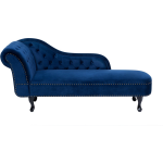 Beliani Nimes Chaise Longue Fluweel 170 X 170 Cm - Azul