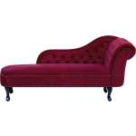 Beliani Nimes Chaise Longue Fluweel 170 X 170 Cm - Rood