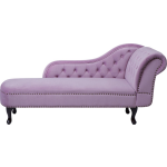 Beliani Nimes Chaise Longue Fluweel 170 X 170 Cm - Rosa