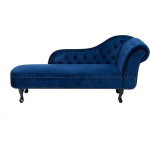 Beliani Nimes Chaise Longue Fluweel 170 X 170 Cm - Azul