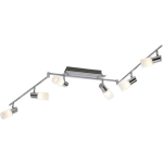 Osram - Led Plafondspot - Trion Clupo - 24w - Warm 3000k - 6-lichts - Rechthoek - Mat Chroom - Aluminium - Wit