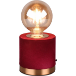BES LED Led Tafellamp - Tafelverlichting - Trion Juda - E27 Fitting - Rond - Mat - Fluweel - Rood