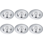 BES LED Led Spot 6 Pack - Inbouwspot - Trion Zagrona - 5w - Waterdicht Ip65 - Dimbaar - Warm 3000k - Glans Chroom - - Wit