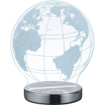 Reality Tafellamp Globe 3d 20 Cm Staal Chroom/transparant