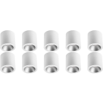 BES LED Opbouwspot 10 Pack - Pragmi Cliron Pro - Gu10 Fitting - Opbouw Rond - Mat/zilver - Aluminium - Verdiept - Ø90mm - Wit