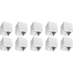 BES LED Opbouwspot 10 Pack - Pragmi Cliron Pro - Gu10 Fitting - Opbouw Vierkant - Mat/zilver - Aluminium - Verdiept - Ø90mm - Wit