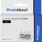 PrintAbout Canon CLI-526BK inkjet HUISMERK - Zwart