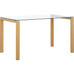 Beliani Tavira Eettafel Veiligheidsglas 80 X 130 Cm - Zwart