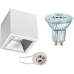 Osram - Opbouwspot Set - Parathom Par16 930 36d - Pragmi Cliron Pro - Gu10 Fitting - Dimbaar - Opbouw Vierkant - Mat