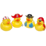 4x Badeend Piraten Badspeelgoed 5 Cm - Speelgoed - Badspeeltjes - Badeendjes