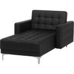 Beliani Aberdeen Chaise Longue Polyester 168 X 107 Cm - Zwart