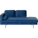 Beliani Miramas Chaise Longue Fluweel 79 X 171 Cm - Azul