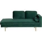 Beliani Miramas Chaise Longue Fluweel 79 X 171 Cm - Groen