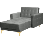 Beliani Aberdeen Chaise Longue Fluweel 168 X 107 Cm - Gris